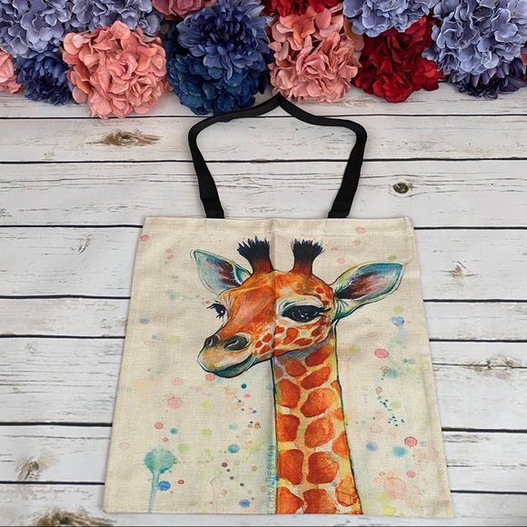 Eco-Friendly Giraffe Folding Tote Bag - Picture 2 of 11